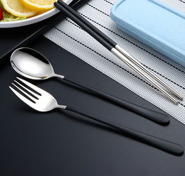 304不锈钢餐具套装 小麦餐具秸秆筷子勺叉筷餐具组